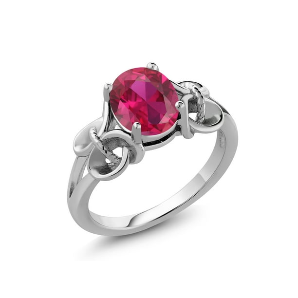 5.26 Ctw 925 Sterling Silver Plated Oval Shaped Pink Sapphire & White CZ Diamond Engagement Classic Wedding Ring 5.26 Ctw 925 Sterling Silver Plated Oval Shaped Pink Sapphire & White CZ Diamond Engagement Classic Wedding Ring